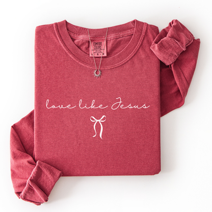 Love Like Jesus Bow Long Sleeve Tee