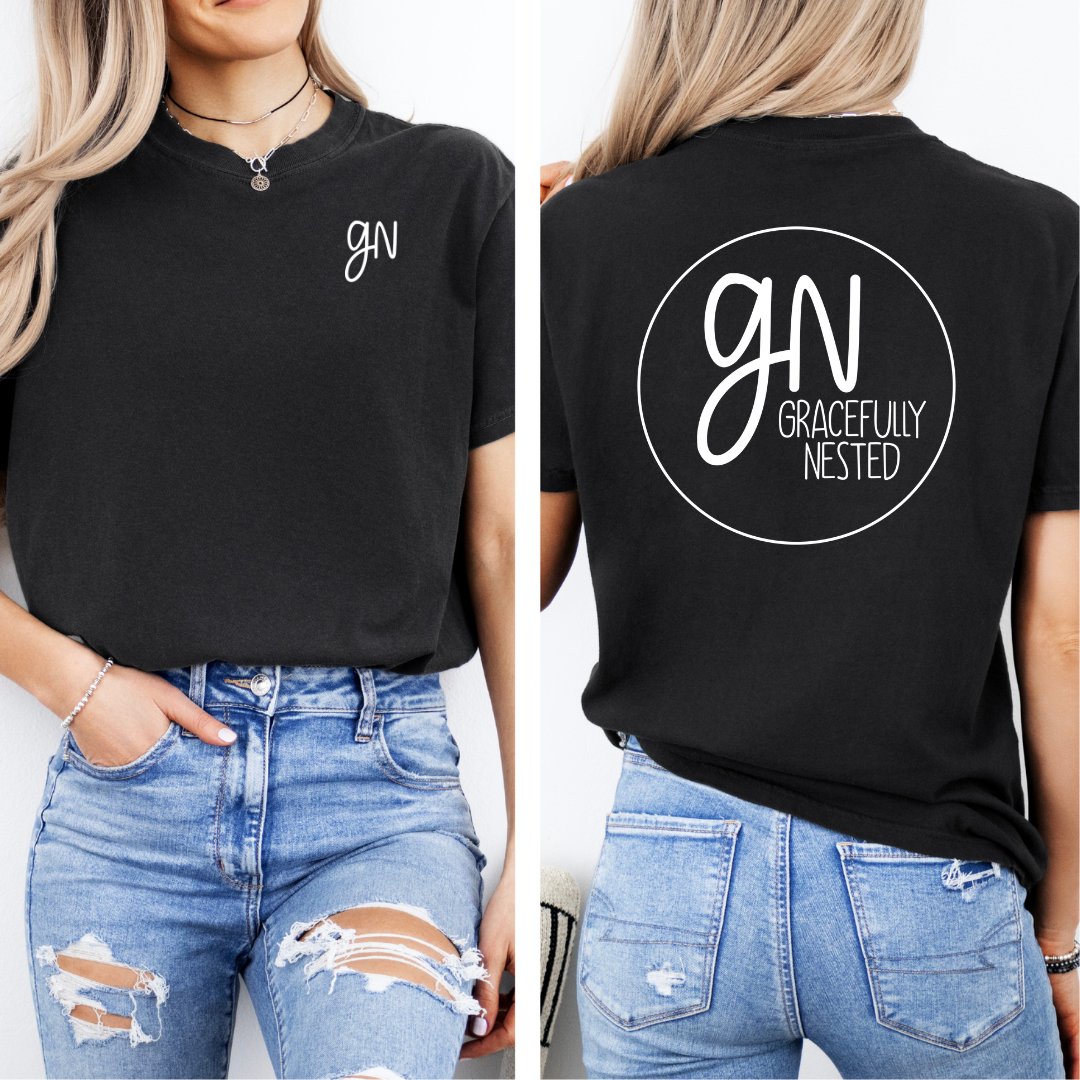 Gracefully Nested Logo Black Tee