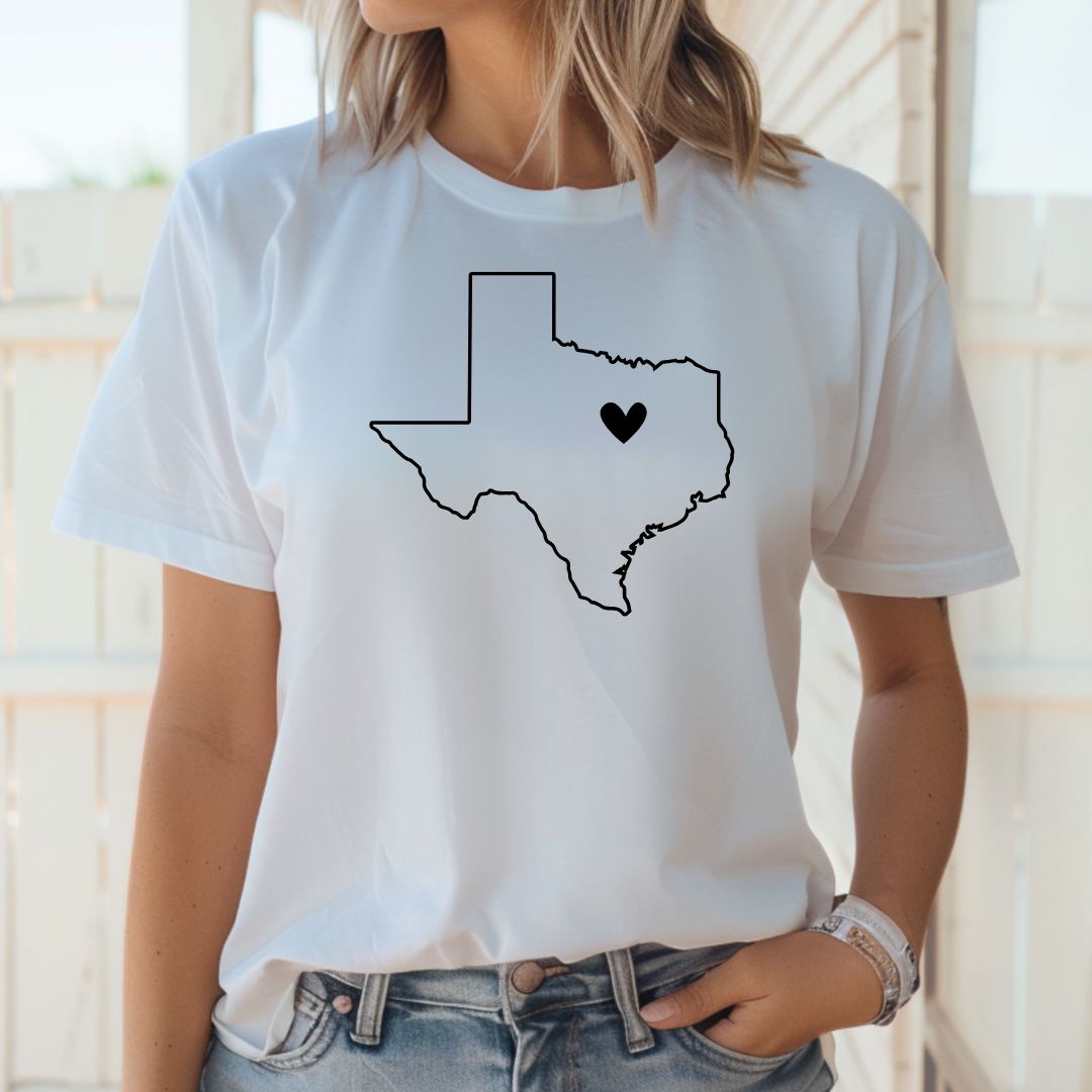Texas Heart Tee Shirt
