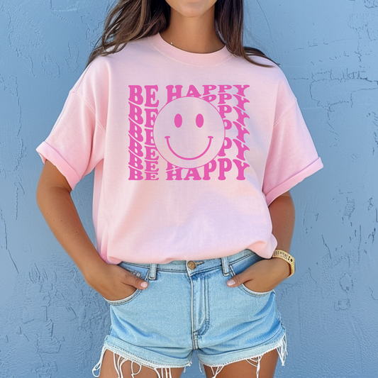 Be Happy Pink Tee