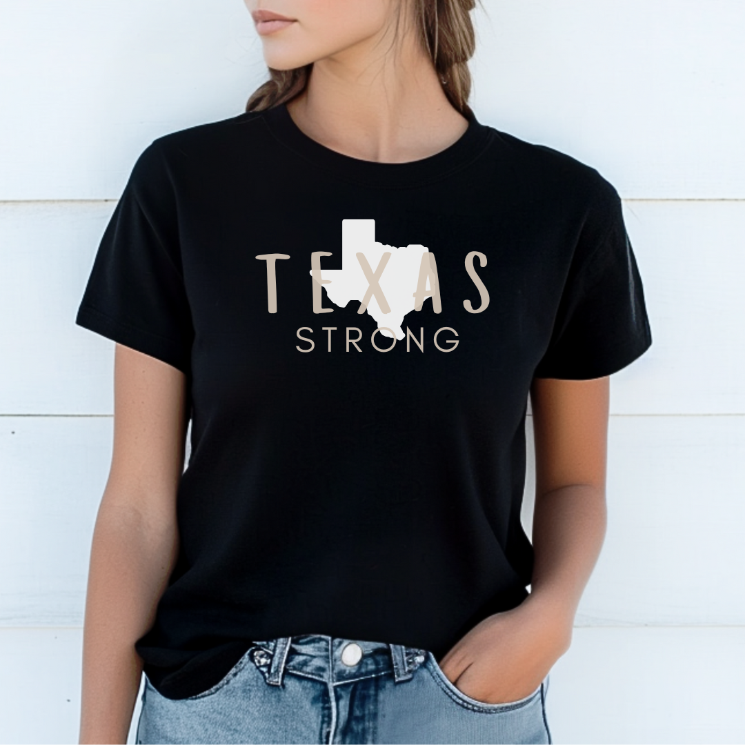 Texas Strong State Black Tee